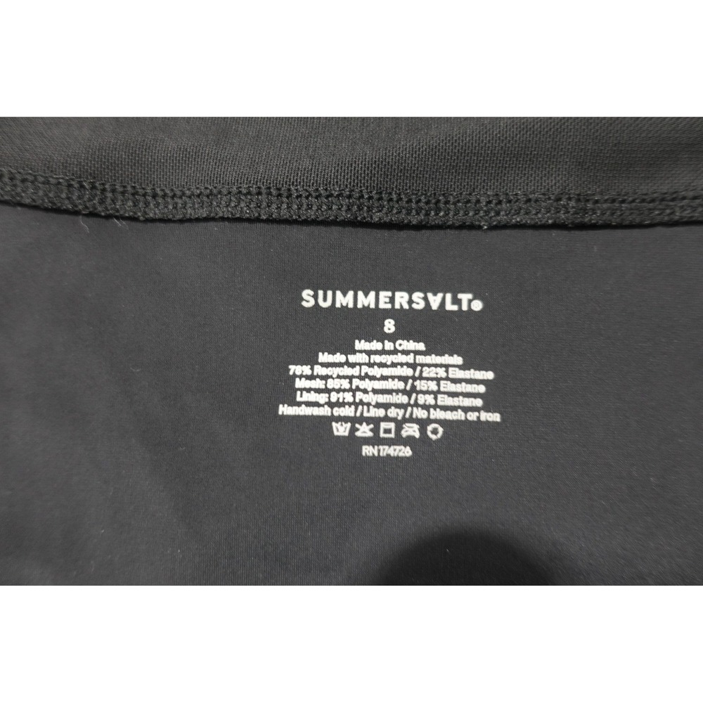 Summersalt One Piece Swimsuit Womens 8 Black Racerback Mesh Built In Bra Padded - Picture 3 of 5